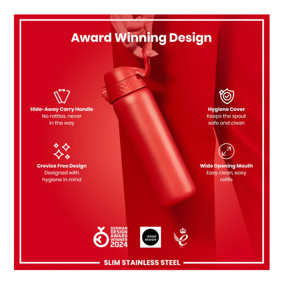 Recipient Hidratare ION8 Inox Red 600ML