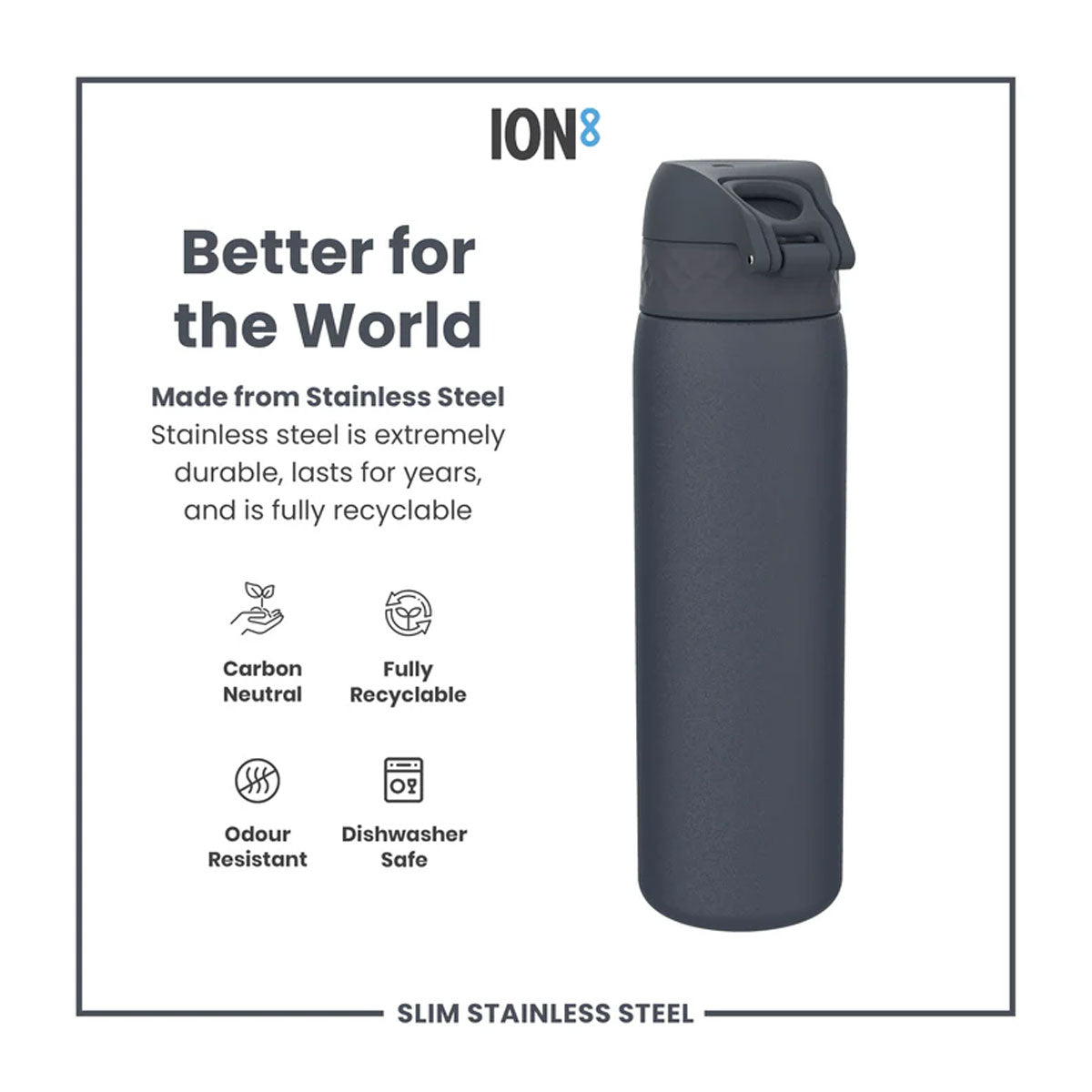 Recipient Hidratare ION8 Inox Ash Navy 600ML
